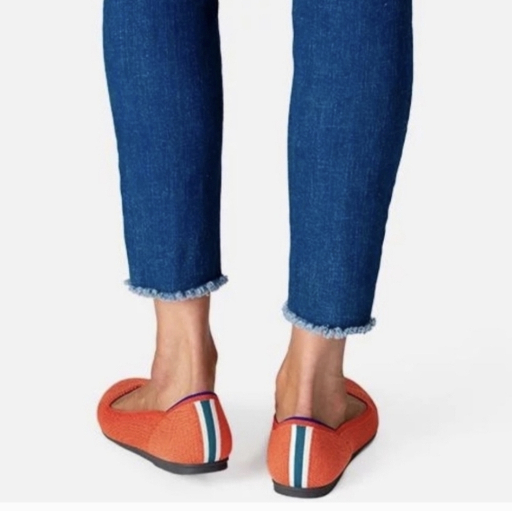 Rothy's The Flat in Persimmon with a Marina Heel Stripe Round Toe  Size 8.5